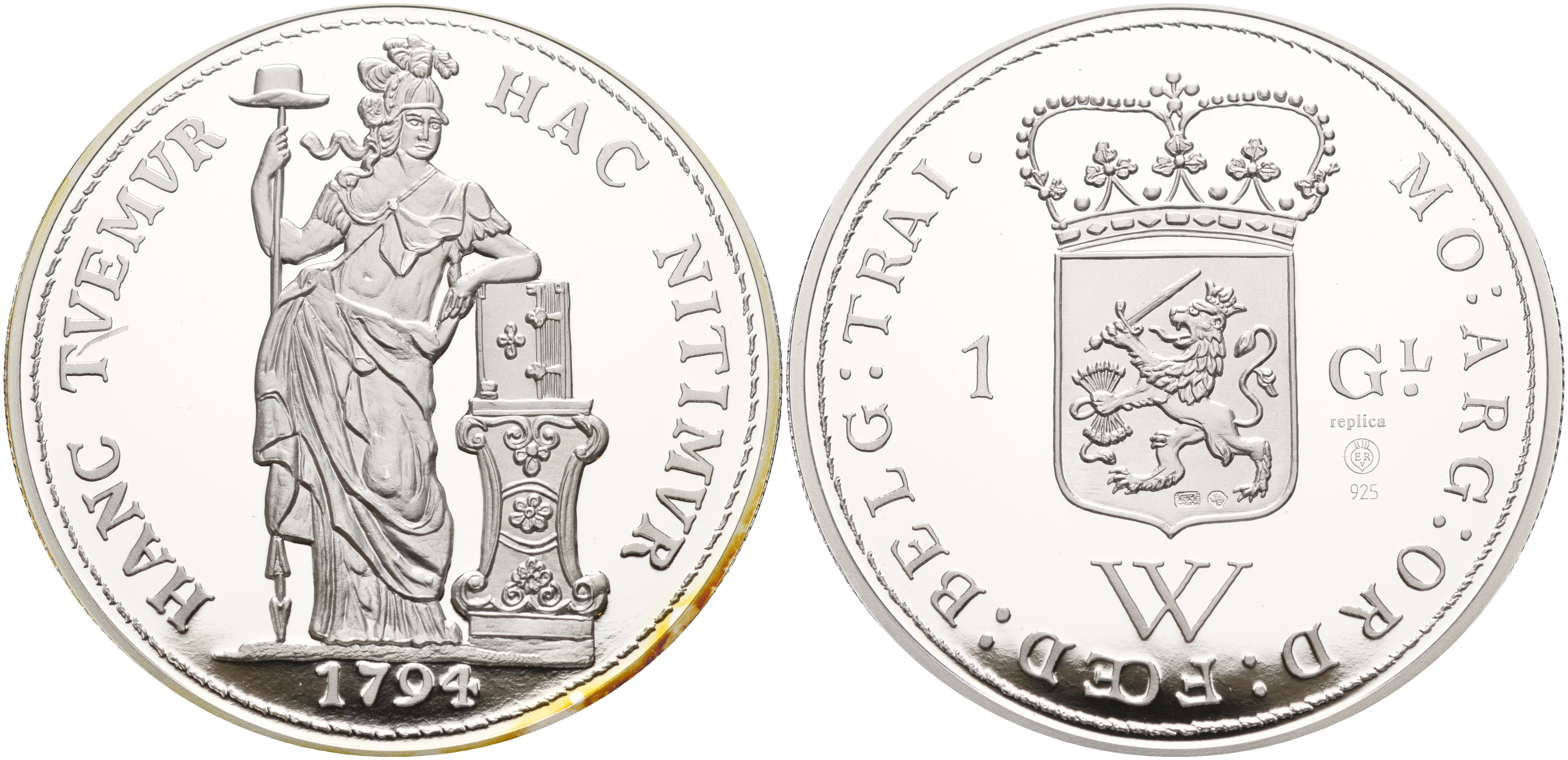 Нидерланды медаль ND серия старинные монеты, 1 гульден 1794, вес 31,2 грамма  серебро  PROOF  06-266-12