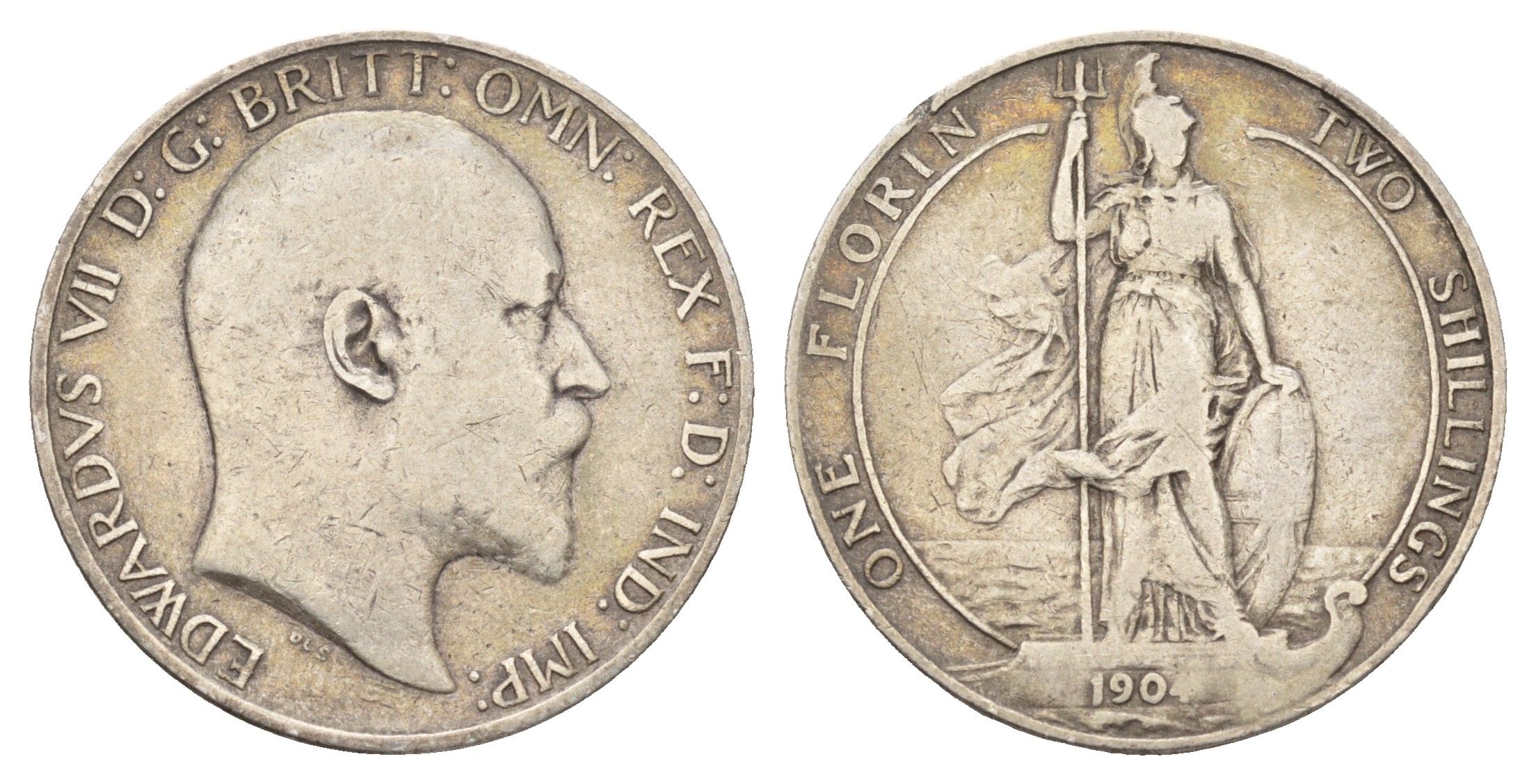 Великобритания 2 шиллинга (флорин) 1904 Эдуард VII (1901-1910) KM 801, Spink 3981 серебро 413-1832