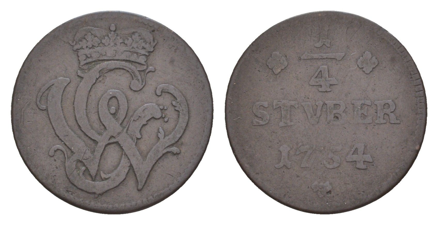 Вид-Рункель 1/4 штюбера 1754 KM 3 медь 413-2344