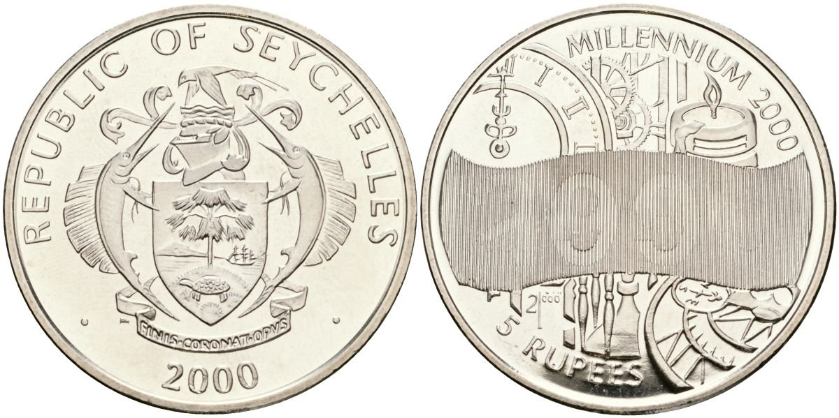 Сейшельские Острова 5 рупий 2000 миллениум KM 112 медно-никель UNC 00-00