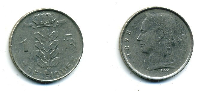 БЕЛЬГИЯ 1 ФРАНК 1978 BELGIQUE KM 142.1 медно-никель 25-1417