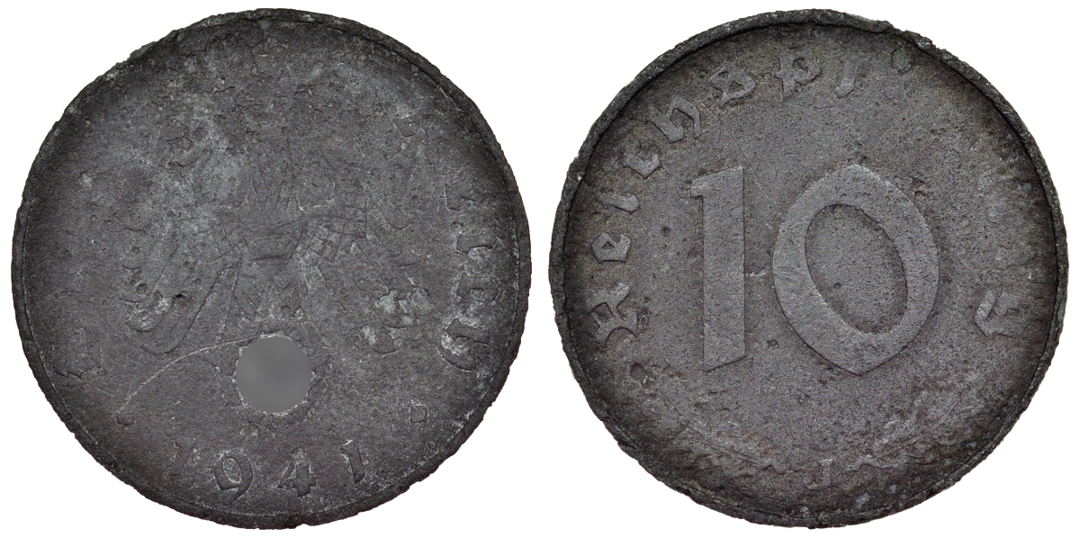 Германия 10 рейхспфеннигов 1941 J J. 371 цинк 71-1066