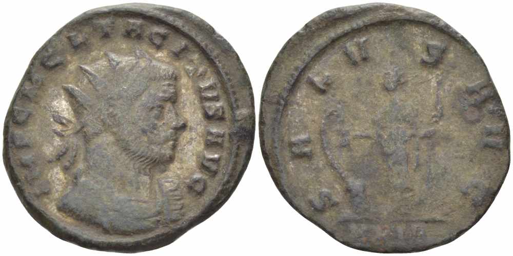 Римская Империя аврелианиан 275 Тацит SALVS AVG Рим Good Very fine RIC 93 бронза 1073-16-107