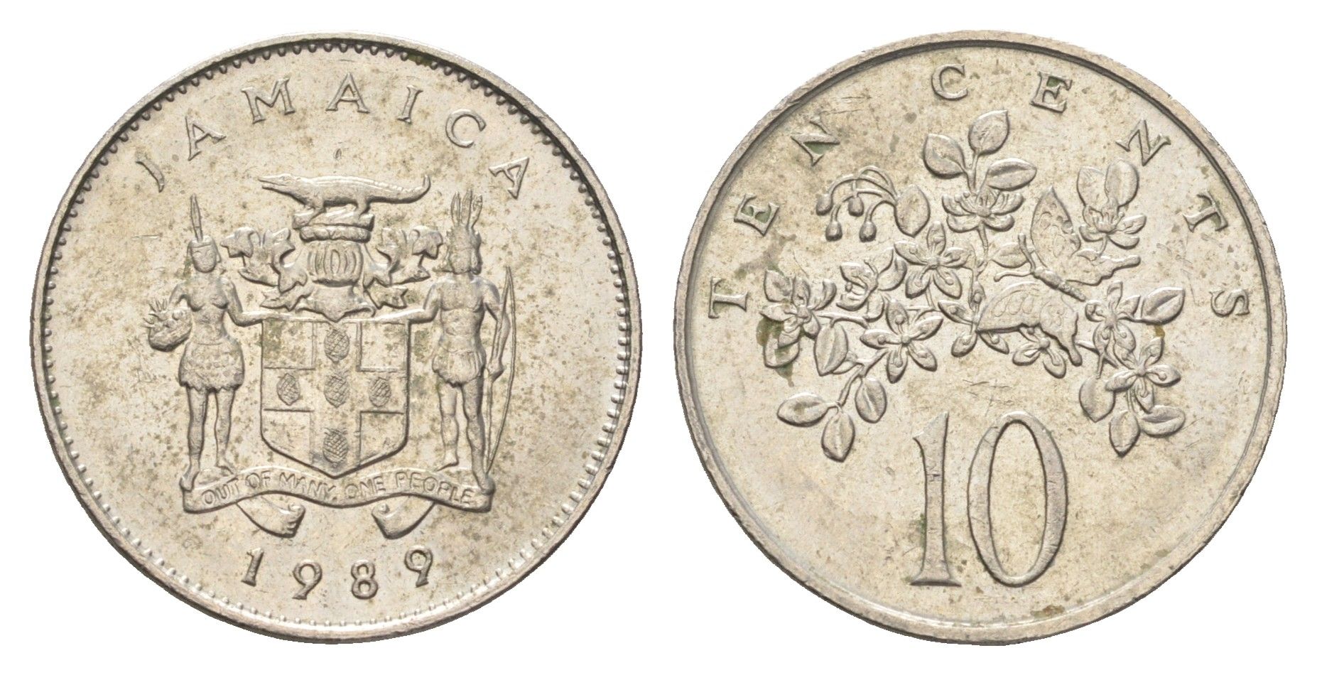 Ямайка 10 центов 1989 KM 47 медно-никель 4663-936