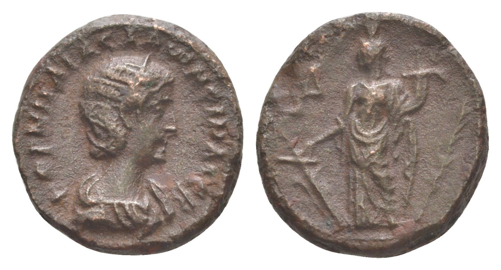 Римская Империя, Провинция Египет тетрадрахма 266-267 Салонина, жена Галлиена, бюст императрицы/Тихе с рогом изобилия, Александрия, (из старой нидерландской коллекции) Dattari 10557 биллон 1100-9-52