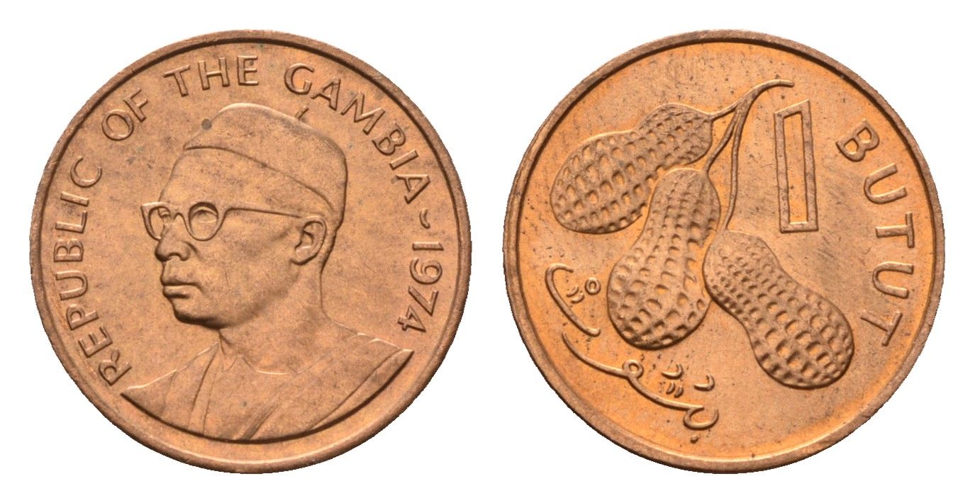 Гвинея 1 бутут 1974 KM 8 бронза UNC 4649-934