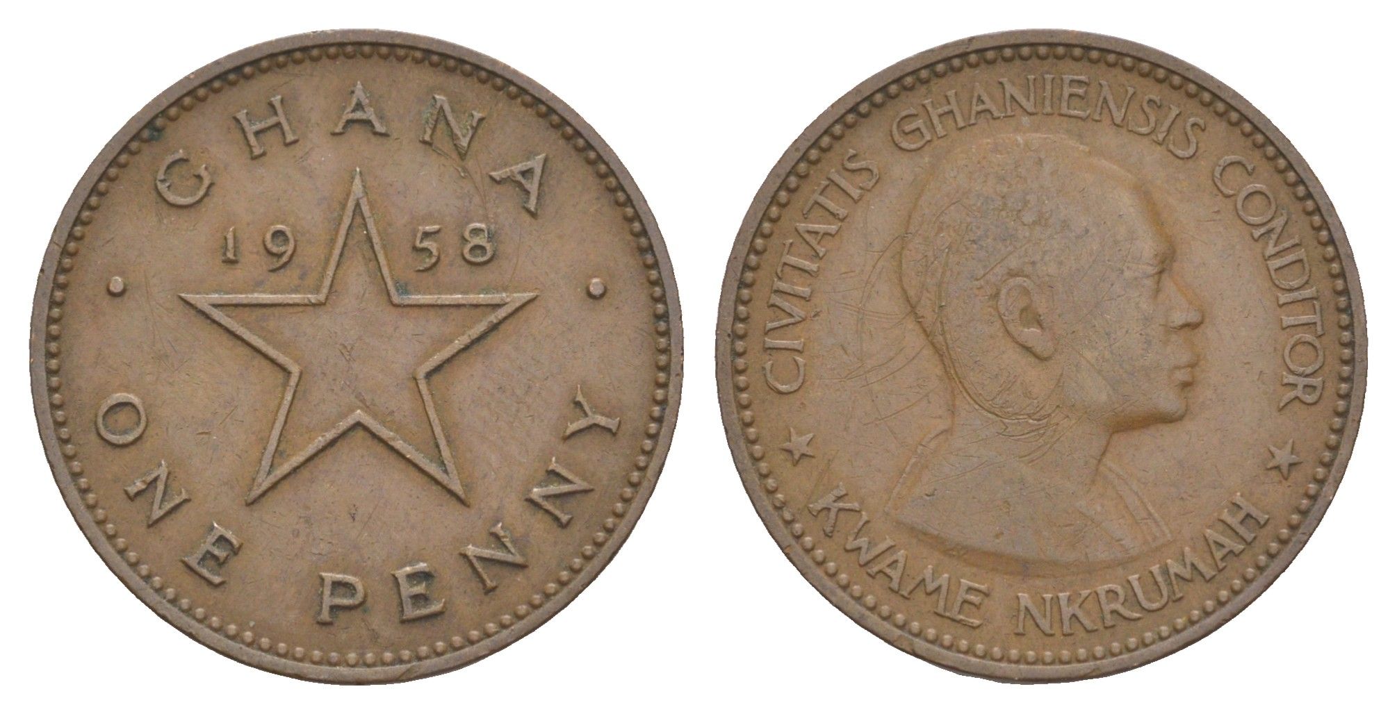 Гана 1 пенни 1958 KM 2 бронза 4153-926