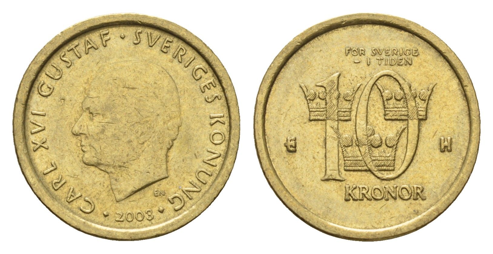 Швеция 10 крон 2003 Карл XVI Густав (1973-) KM 895 нордик 4642-613