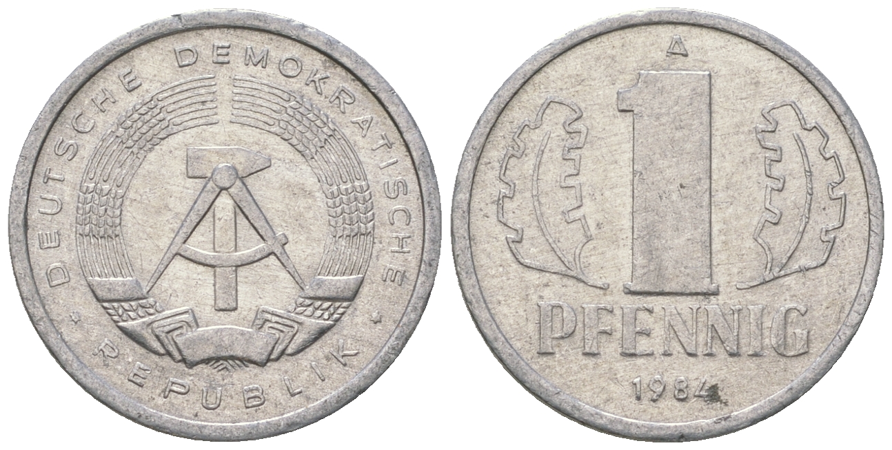ГДР 1 пфенниг 1984 A KM 8.1 алюминий 4651-1266