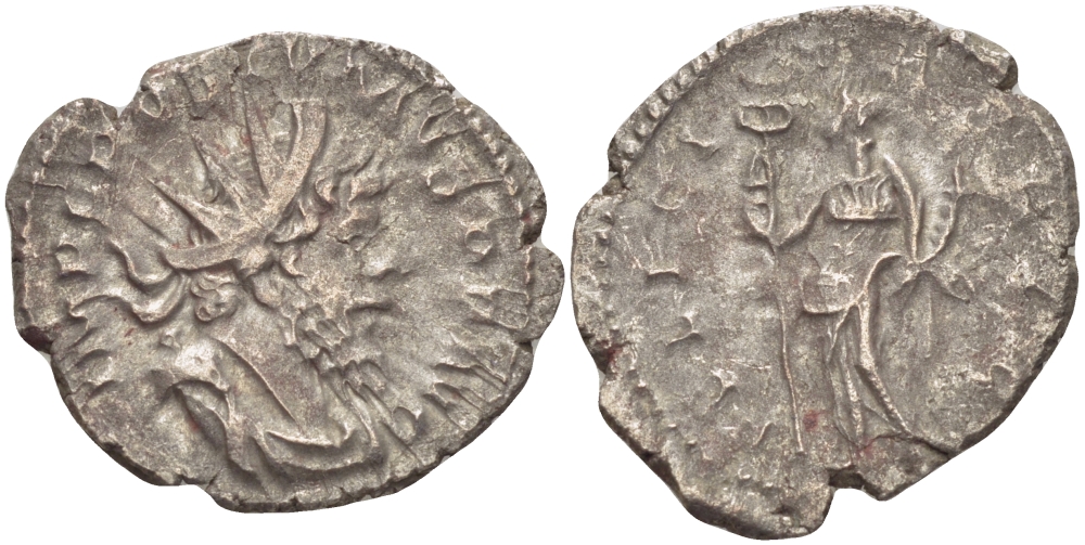 Римская Империя (императоры в Галлии) антониниан 260 - 269 Постум. IMP C POSTVMVS P F AVG / FELICITAS AVG, Фелицитата с кадуцием и рогом Изобилия, Колония Агриппины, Good Very fine RIC 58 биллон 1073-13-15