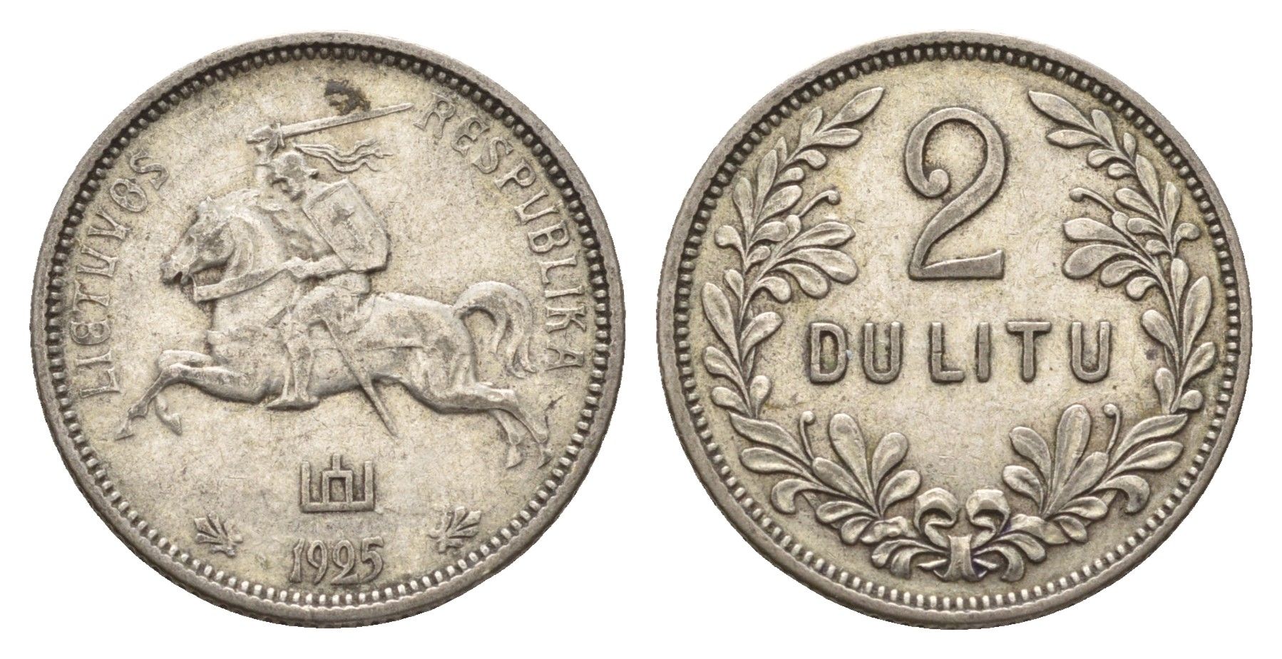 Литва 2 лита 1925 год-тип KM 77 серебро 51-717