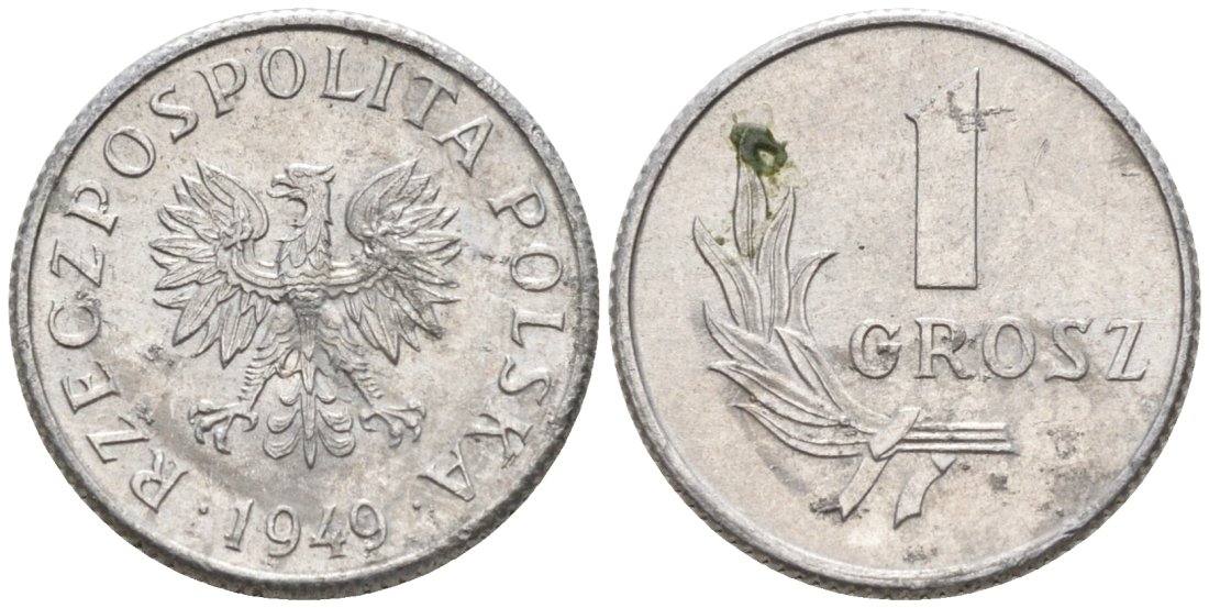 Польша 1 грош 1949 MW KM 39 алюминий 3458-161