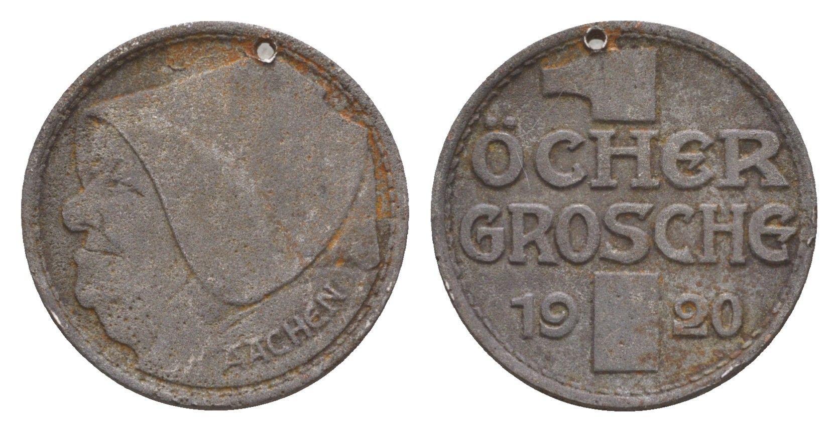 Аахен 10 пфеннигов = 1 грош 1920 Funck 1.5A, Men05 70.15, Men18 99.15 железо 4658-769