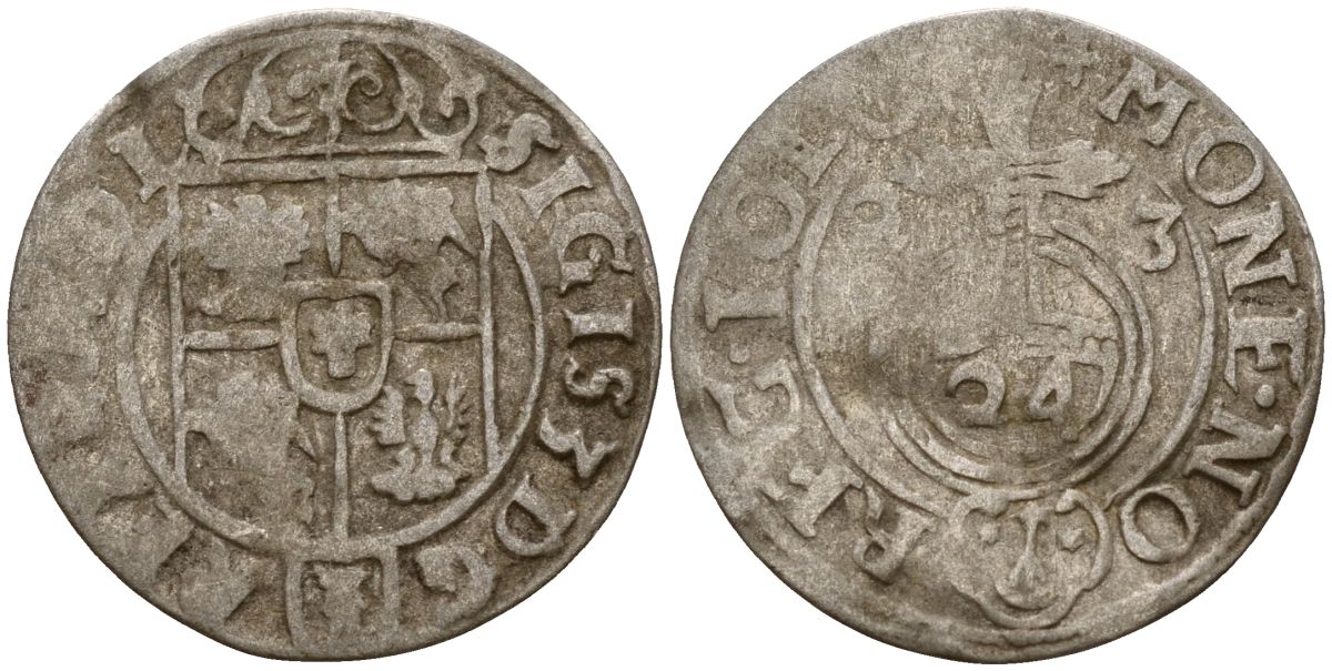 Польша 3 полкера (3 полторака - 1 крейцер) 1623 Сигизмунд III Ваза (1587-1632) Gorecki B.23 серебро 4160-124