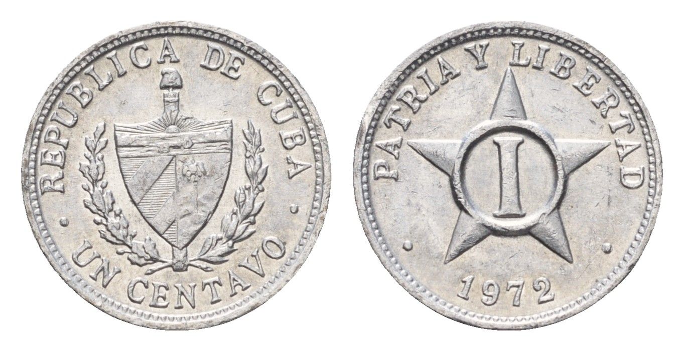Куба 1 сентаво 1972 KM 33.1 алюминий aUNC 4687-1013