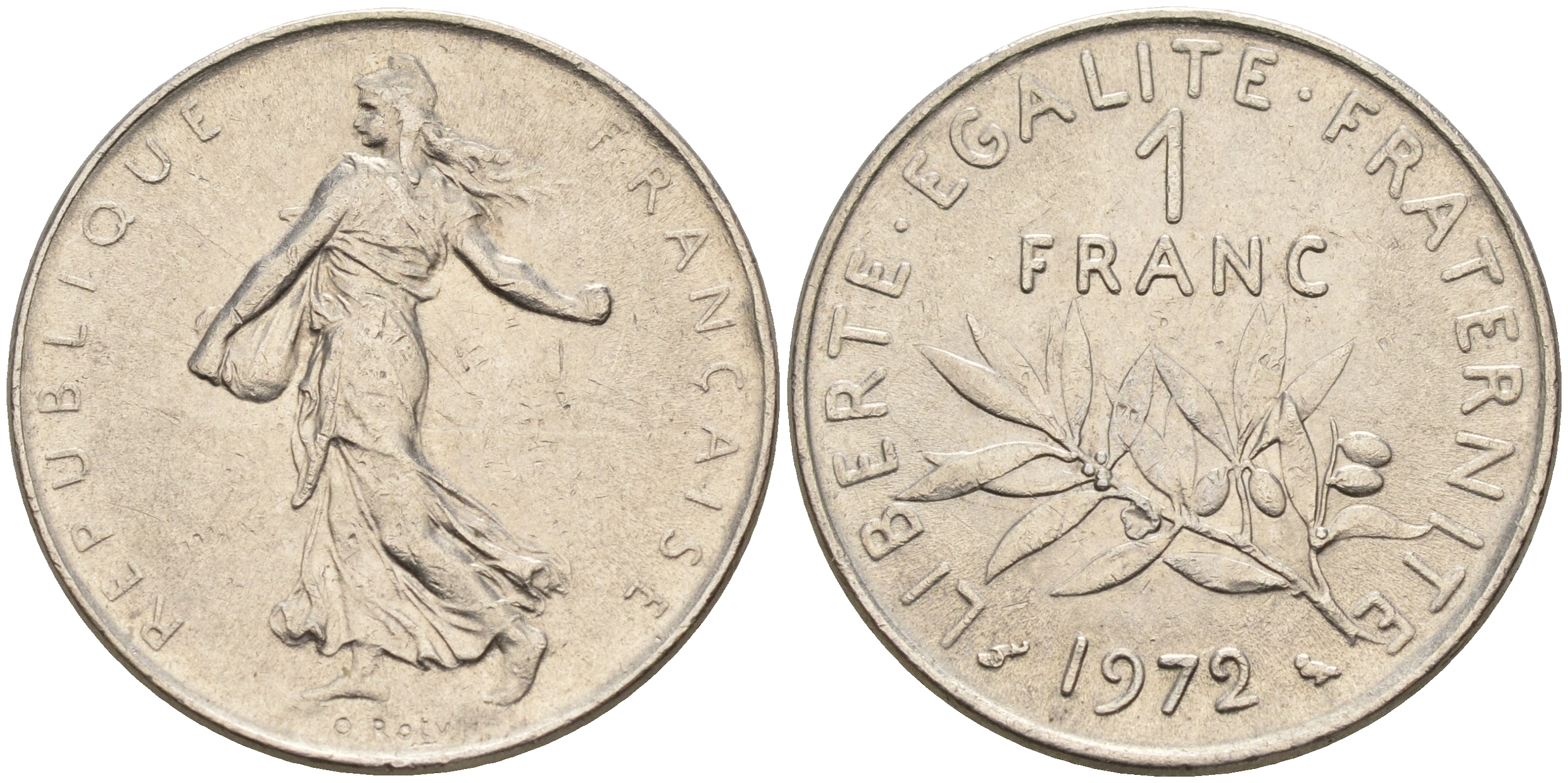 Франция 1 франк 1972 сеятель KM 925.1 никель      4603-123