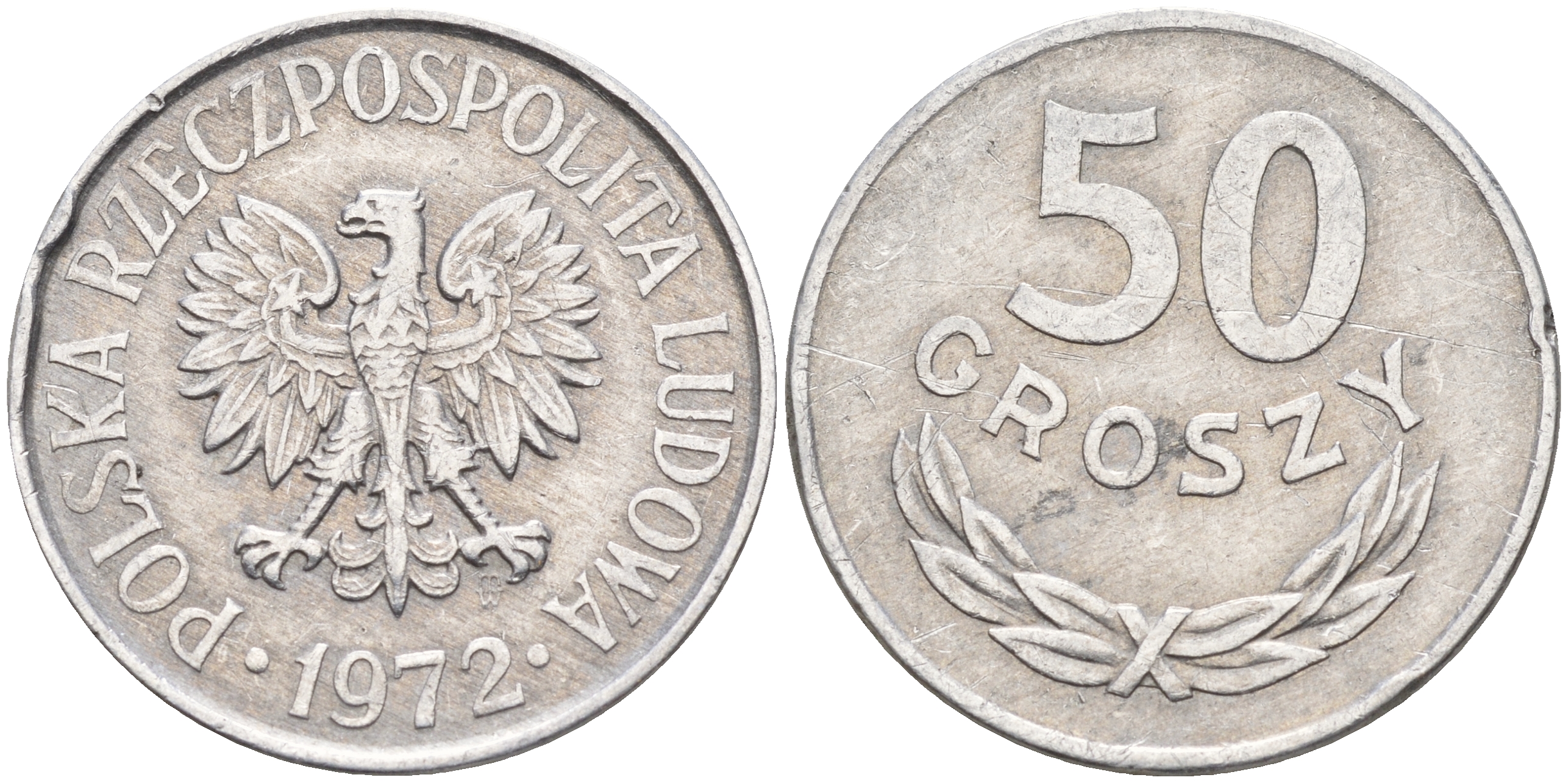 Польша 50 грошей 1972 MW KM 48.1 алюминий    4161-131