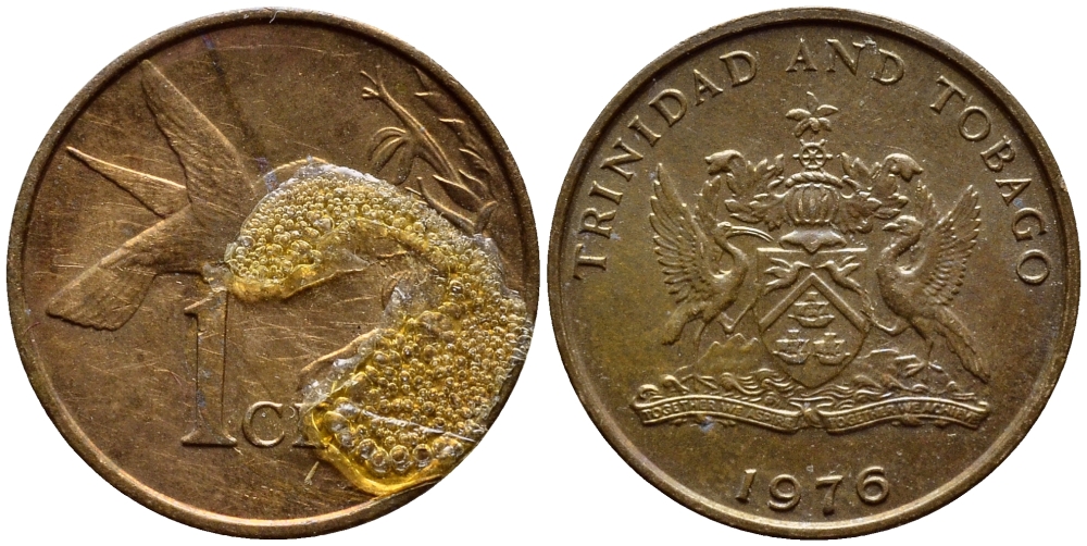 Тринидад и Тобаго 1 цент 1976 колибри KM 25 бронза 4396-953