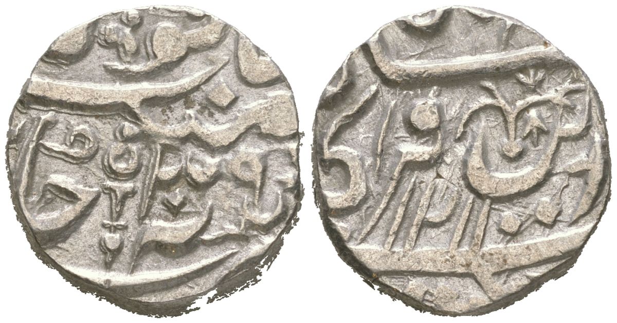 Индия, Орчха 1 рупия 1797 AH 1211, Викрамджит Махендра C 32 серебро 441-1424