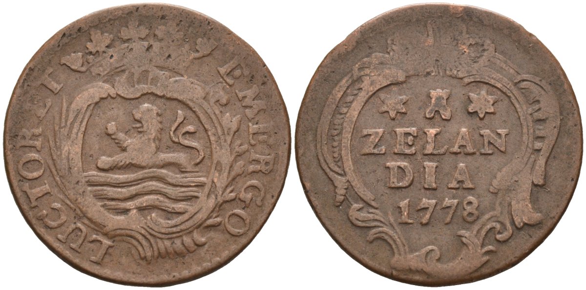 Зеландия (Zeeland), Нидерланды 1 дуит 1778 KM 101 медь 4577-141