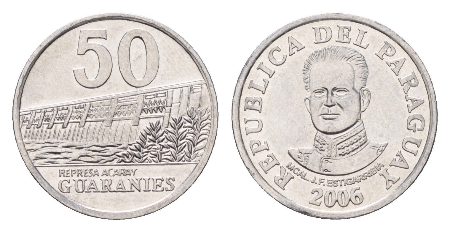 Парагвай 50 гуарани 2006 KM 191b алюминий UNC 4614-612