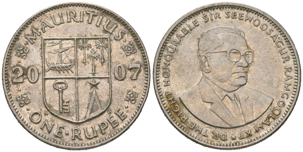 Маврикий 1 рупия 2007 Сивусагур Рамгулам KM 55 медно-никель 4620-522