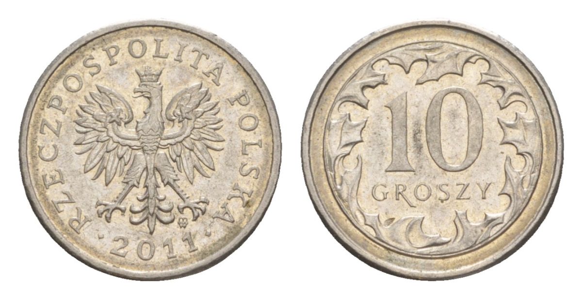 Польша 10 грошей 2011 Y 279 медно-никель 4625-966