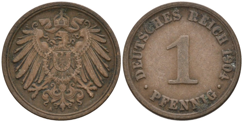 Германия 1 пфенниг 1904 A KM 10, J. 10 медь 4567-1166
