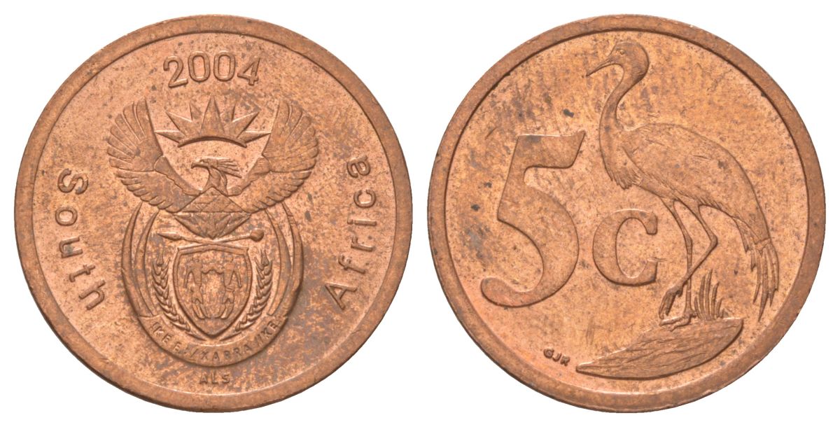 ЮАР 5 центов 2004 KM 325 сталь плакированная медью 4627-1018