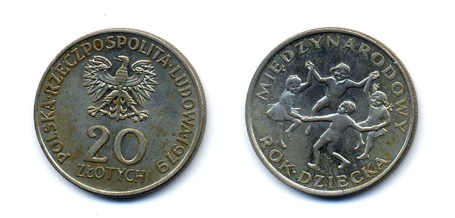 Польша 20 злотых 1979 Международный год детей KM 99 медно-никель 72-214