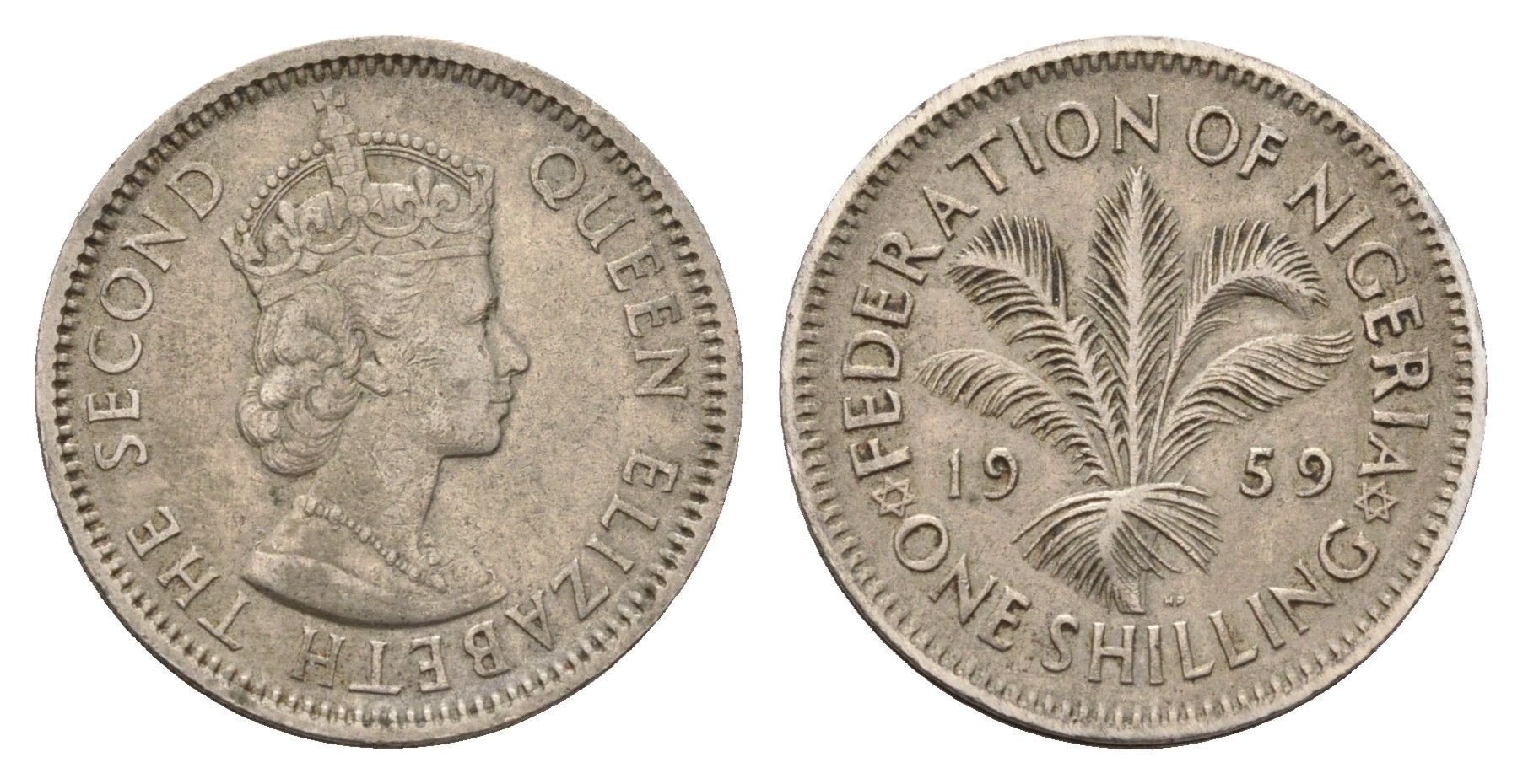 Нигерия 1 шиллинг 1959 KM 5 медно-никель 202-1212