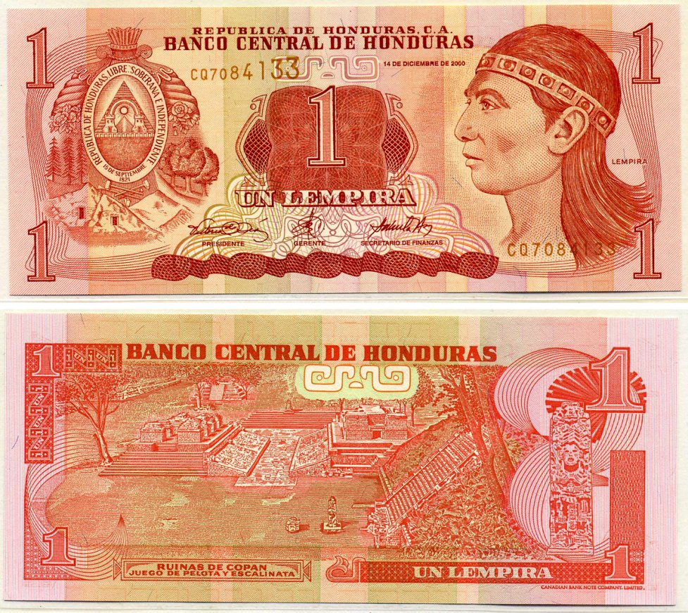 Гондурас 1 ЛЕМПИРА 2000 14 декабря 2000 Pick 84а бумага UNC (пресс) 2196-25-2-1
