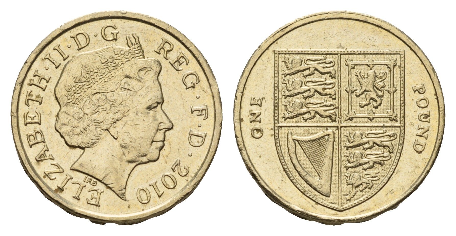 Великобритания 1 фунт 2010 Елизавета II (1952-2022) KM 1113 никель латунь 4675-731