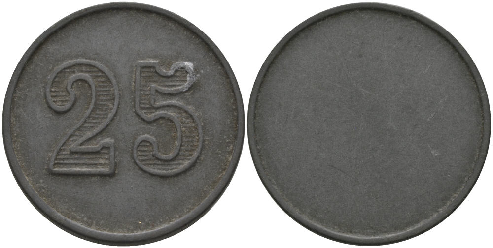 ФРАНЦИЯ 25 САНТИМОВ ND ПЛАТЕЖНЫЙ ЖЕТОН НАЧАЛА XX ВЕКА, ЧЕКАН ОДНОСТОРОННИЙ, ДИАМЕТР 24 ММ. цинк 98-927