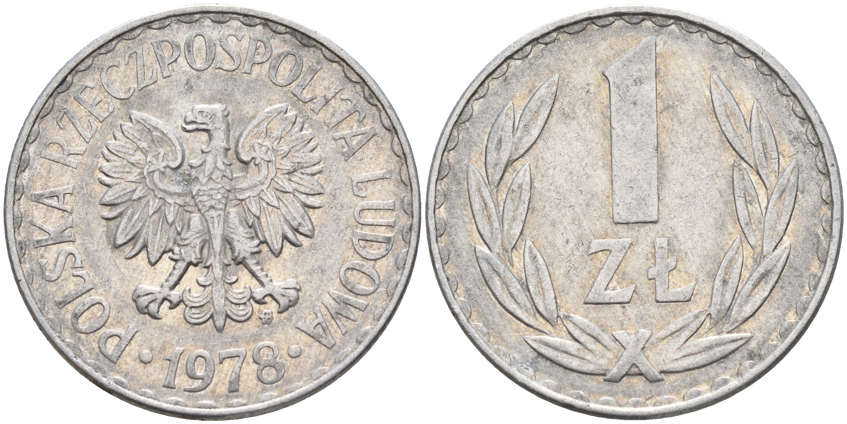 Польша 1 злотый 1978 MW KM 49.1 алюминий    4161-212