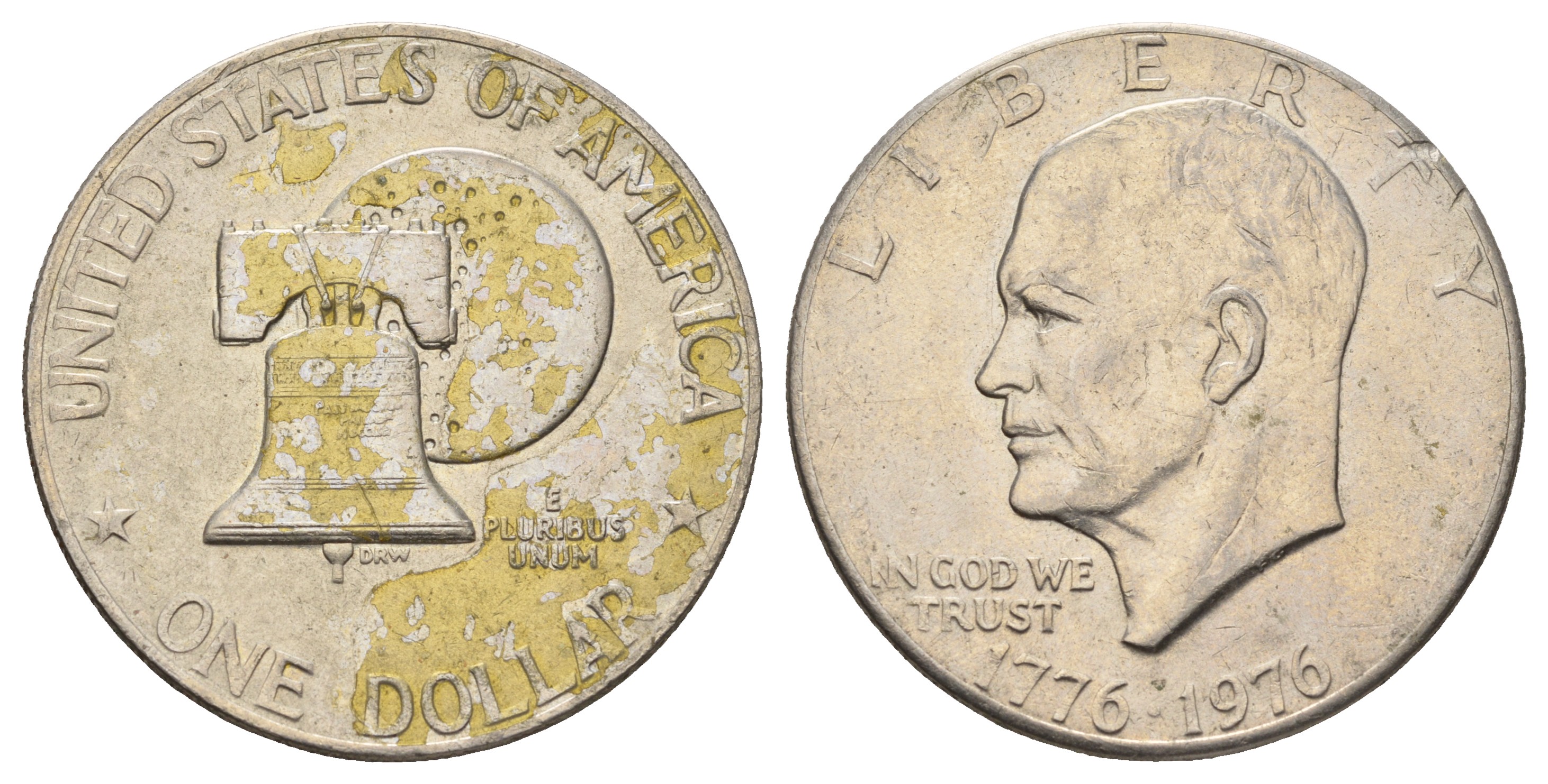 США 1 доллар 1976 200 лет независимости, Президент Эйзенхауэр, колокол KM 206 медь плакированная медно-никелем 4386-433