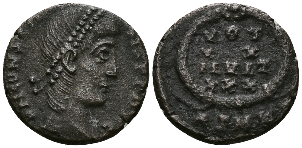 Римская Империя нуммий 347 - 348 Констант VOT XX MVLT XXX Гераклея Good Very fine RIC 47 бронза 1073-6-76