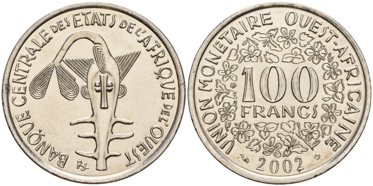 Западная Африка (BCEAO) 100 франков 2002 KM 4 никель UNC 4604-733