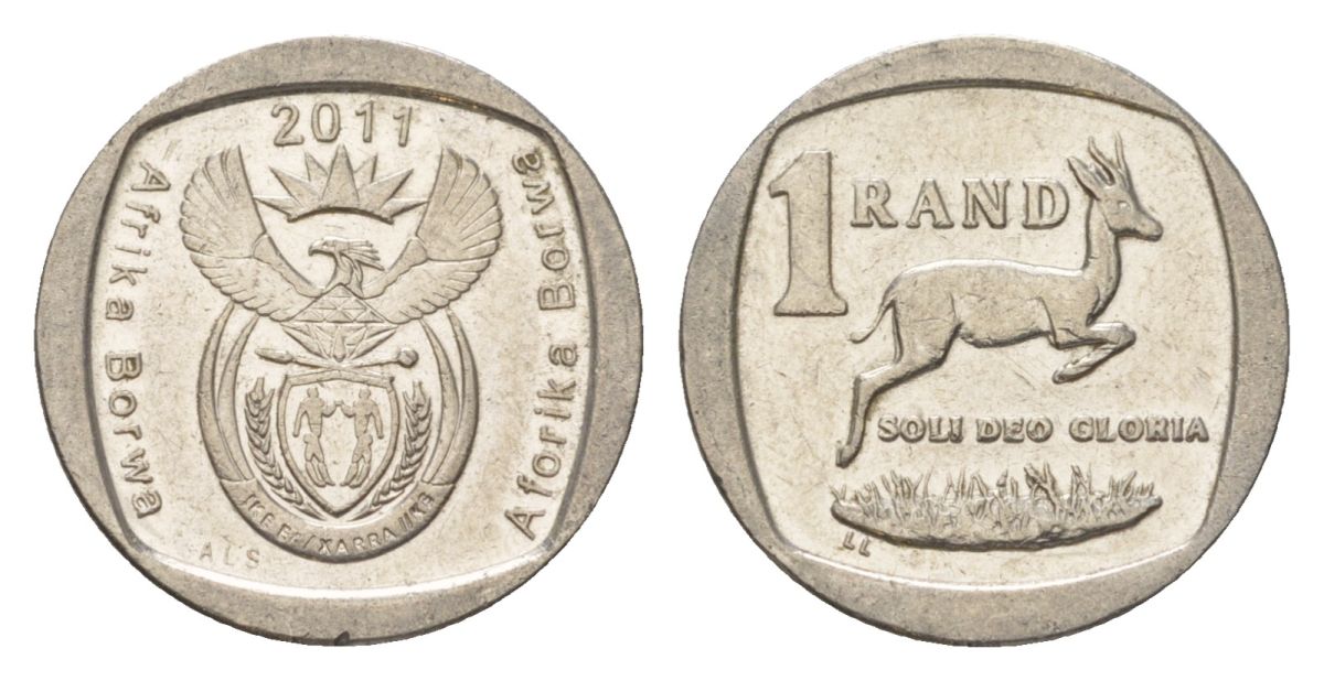 ЮАР 1 ранд 2011 KM 504 медь плакированная никелем 4627-553