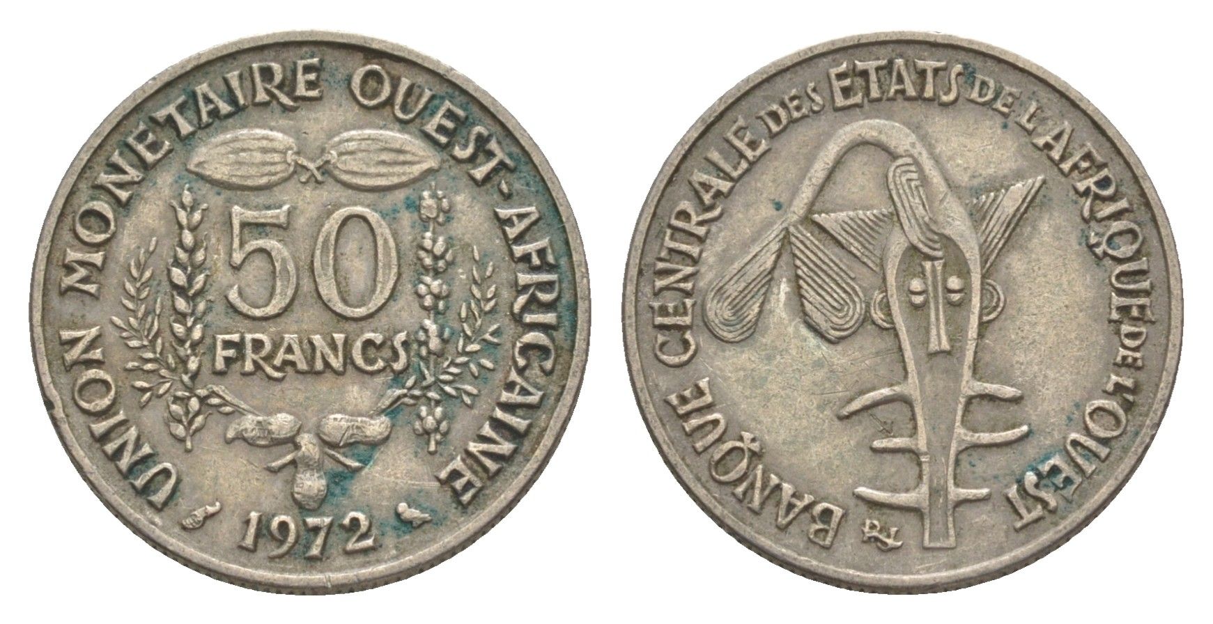 Западная Африка (BCEAO) 50 франков 1972 Центральный банк государств Западной Африки KM 6 медно-никель 4643-752