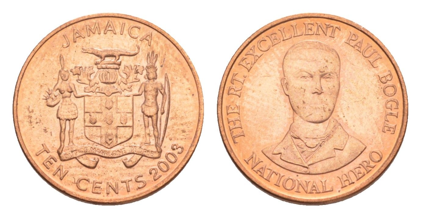 Ямайка 10 центов 2003 KM 146.2 сталь плакированная медью UNC 4643-123