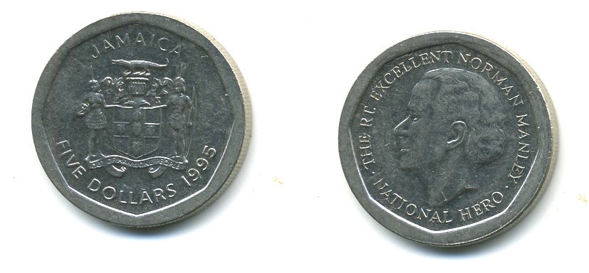 ЯМАЙКА 5 ДОЛЛАРОВ 1995 KM 163 сталь 4364-1046