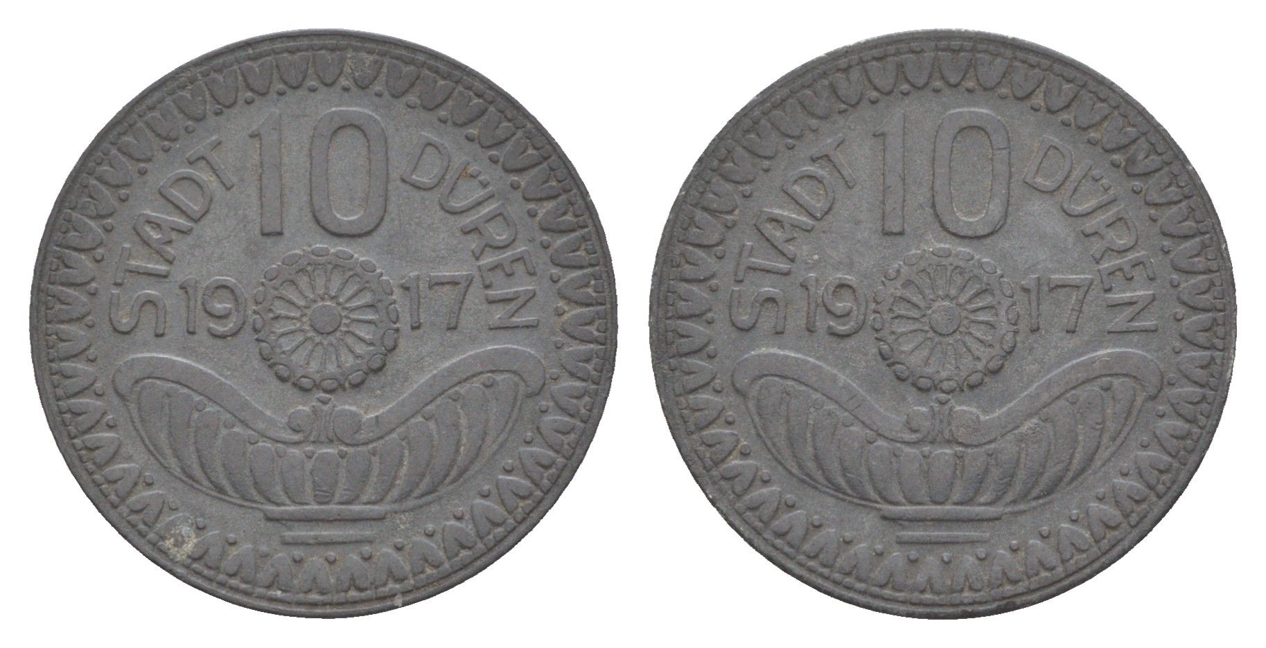 Дюрен 10 пфеннигов 1917 Funck 105.4, Men05 5807.5, Men18 7249.5 цинк 4654-915