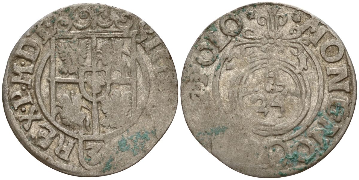 Польша 3 полкера (3 полторака - 1 крейцер) 1621 Сигизмунд III Ваза (1587-1632) Gorecki B.21 серебро 4158-839