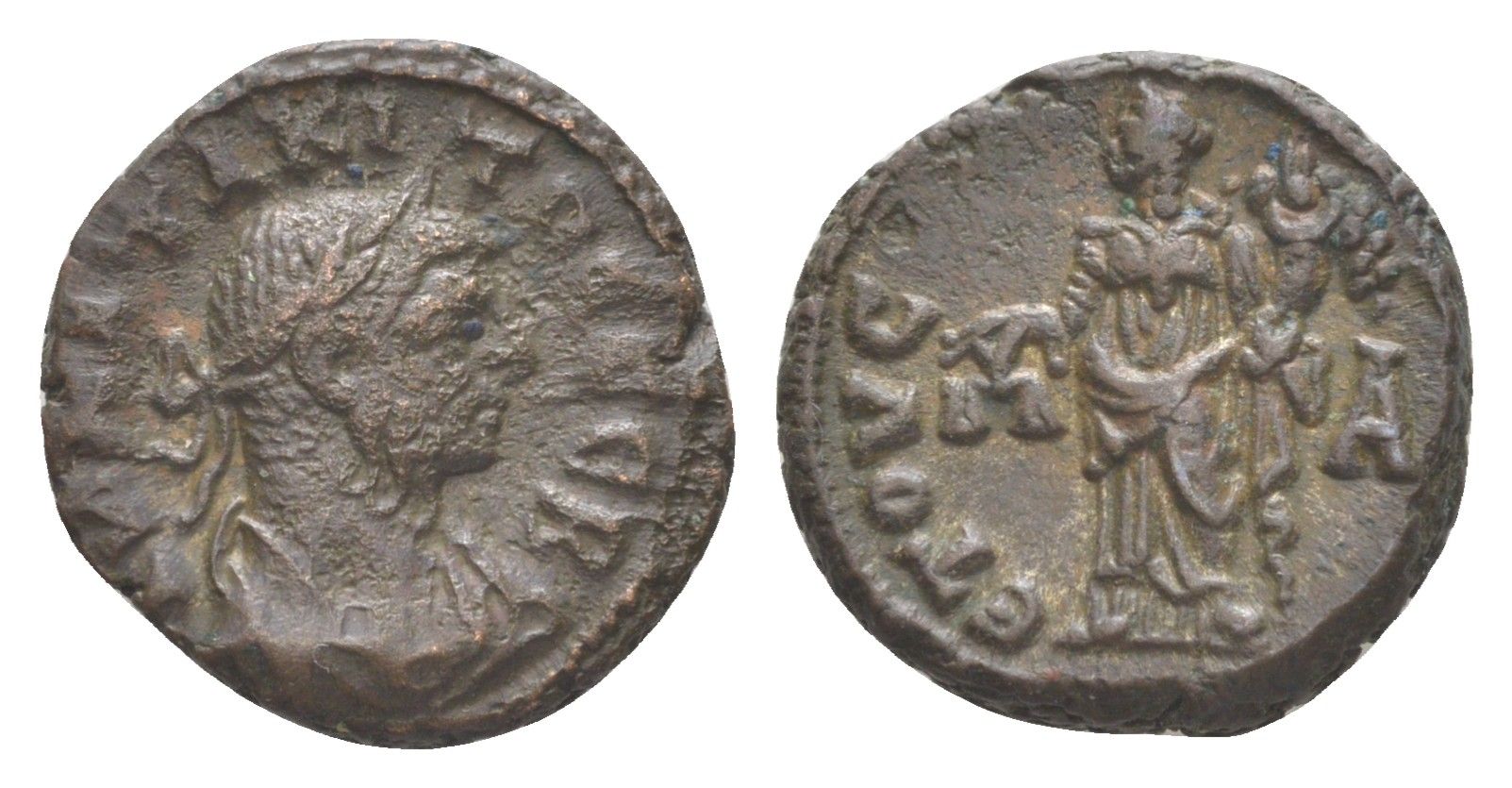 Римская Империя, Провинция Египет тетрадрахма 275-276 Тацит, бюст императора/Дикайосина, олицетворение Правосудия, Александрия, (из старой нидерландской коллекции) Dattari 5515 биллон 1100-9-61