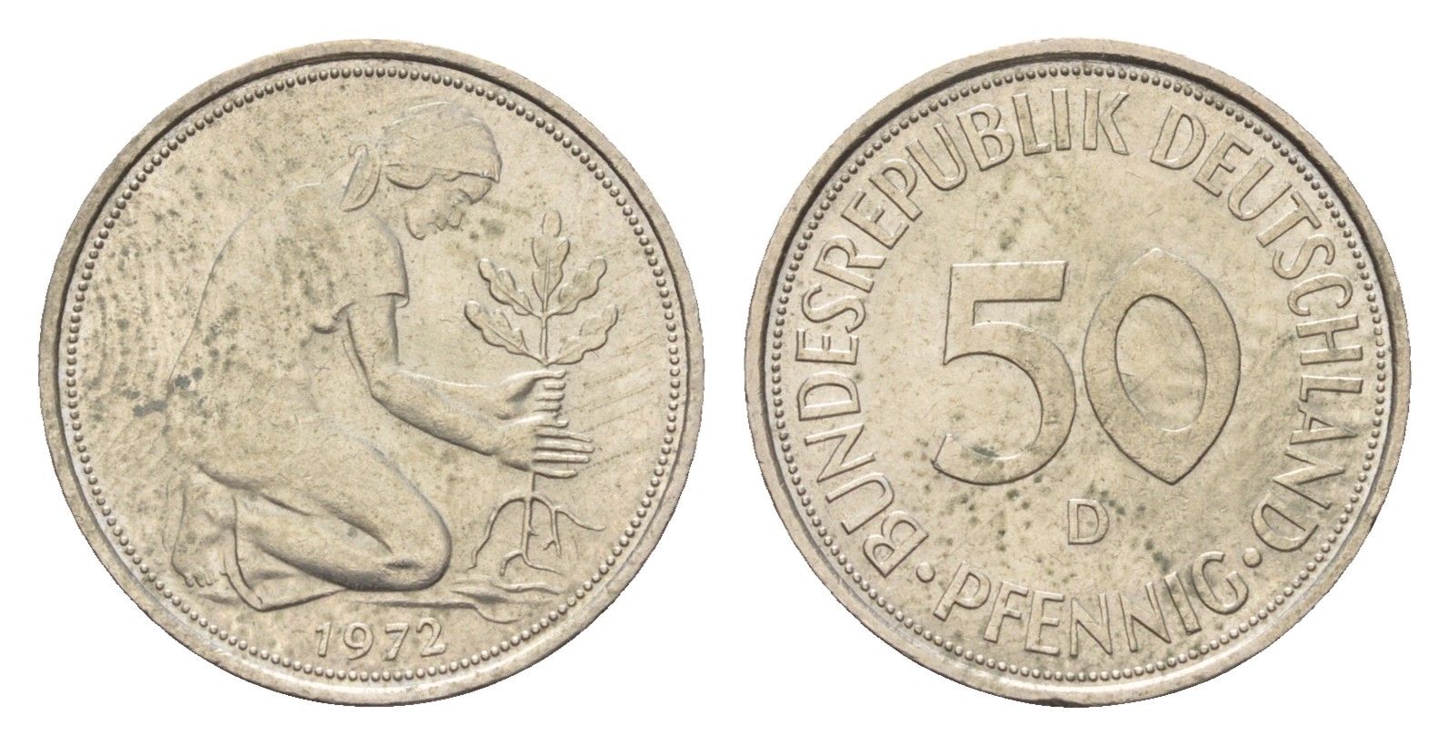 ФРГ 50 пфеннигов 1972 D KM 109, J. 384 медно-никель 4621-133