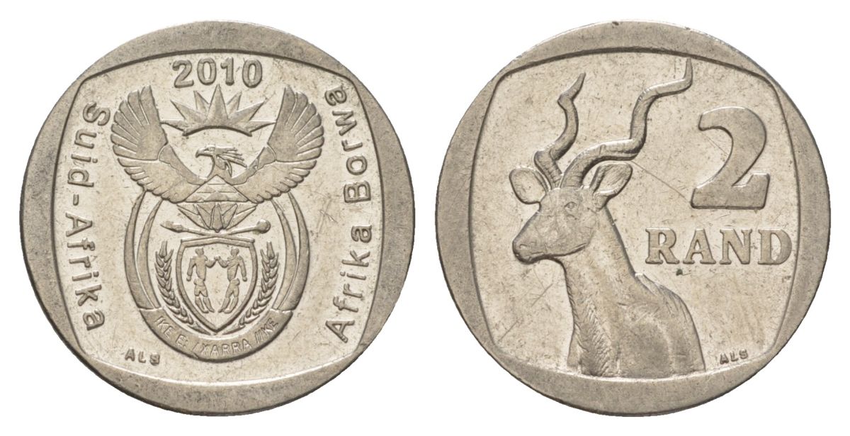 ЮАР 2 ранда 2010 KM 498 медь плакированная никелем 4628-244