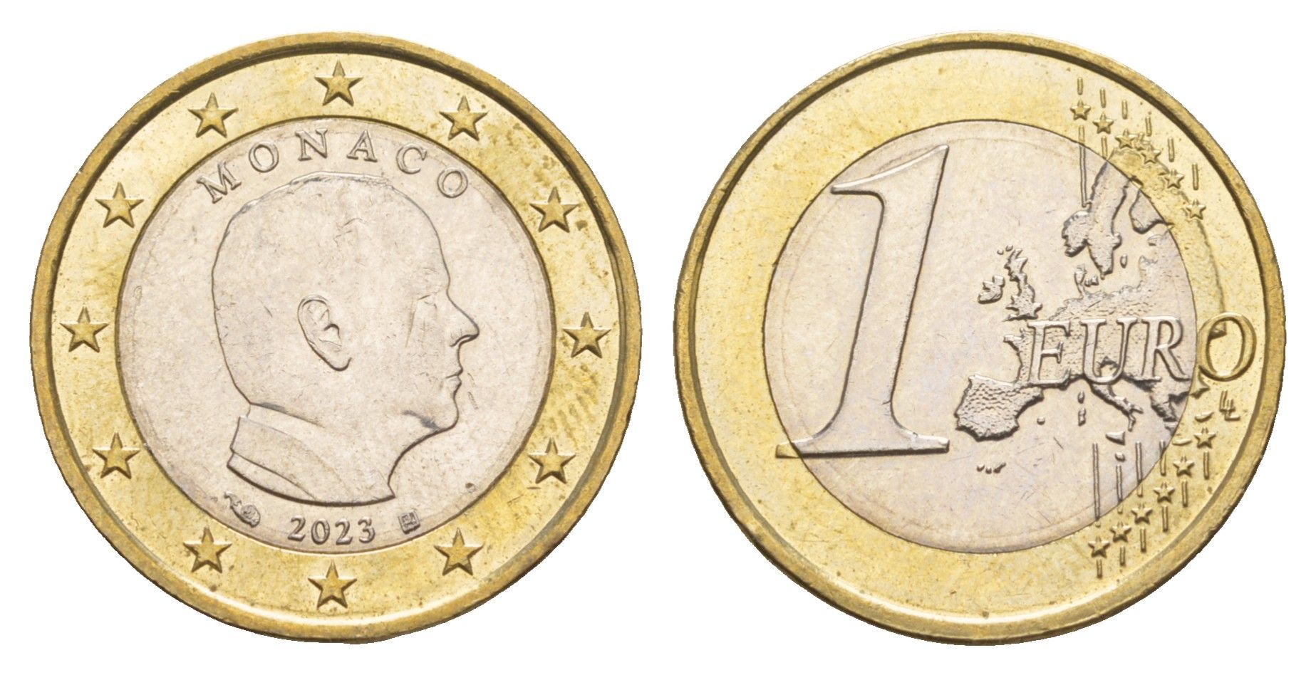 Монако 1 евро 2023 KM 194 биметалл UNC 4654-824