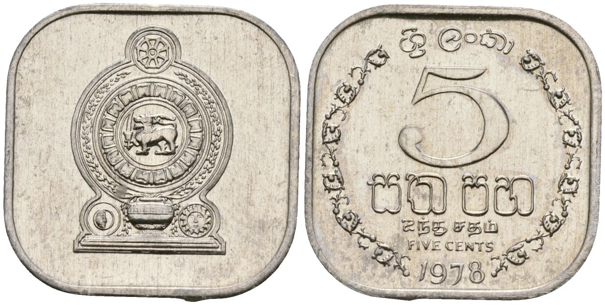 Шри-Ланка 5 центов 1978 KM 139a алюминий 4136-639