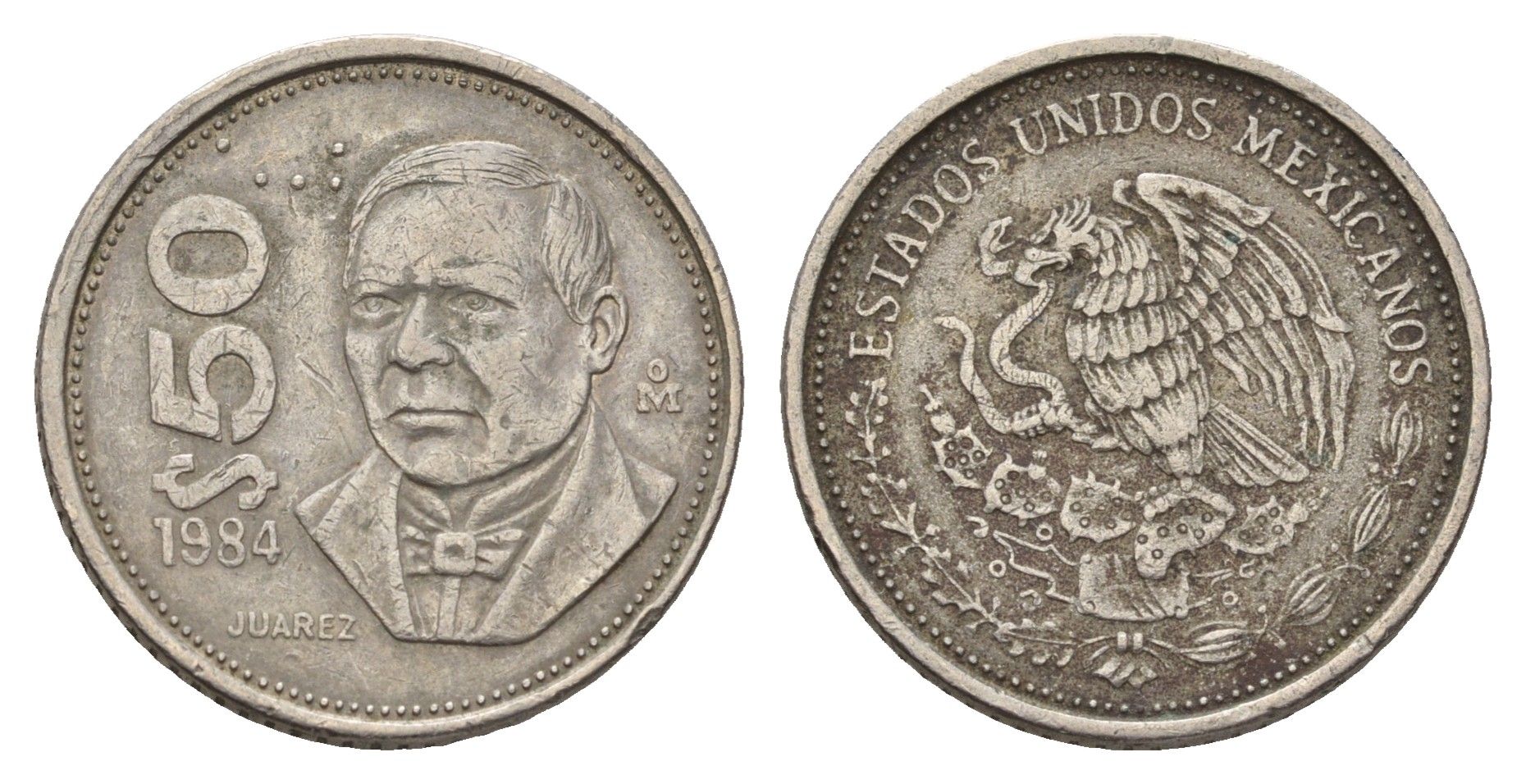 Мексика 50 песо 1984 KM 495 медно-никель 4114-127